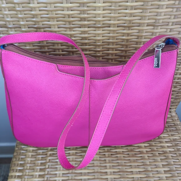Hobo International Pink Saffiano Leather Shoulder Bag Purse - Picture 11 of 16